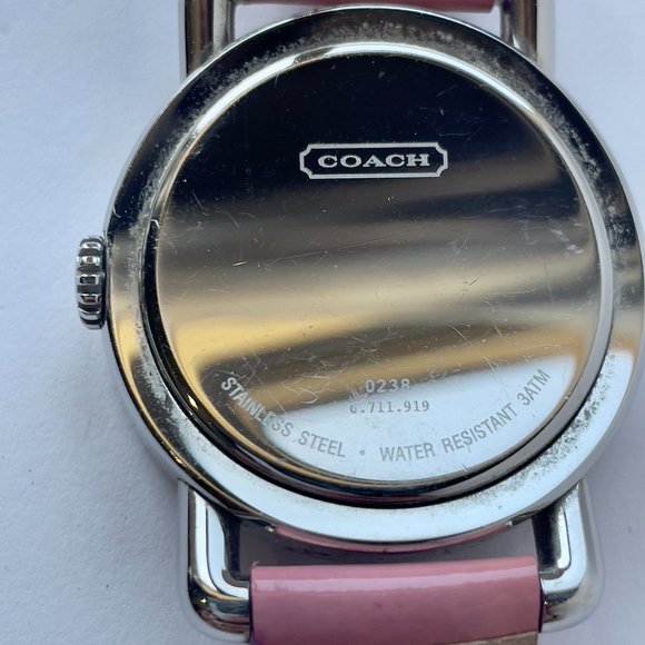 Coach Watch 0238 Pink Leather Band Genuine Leather - Picture 9 of 10
